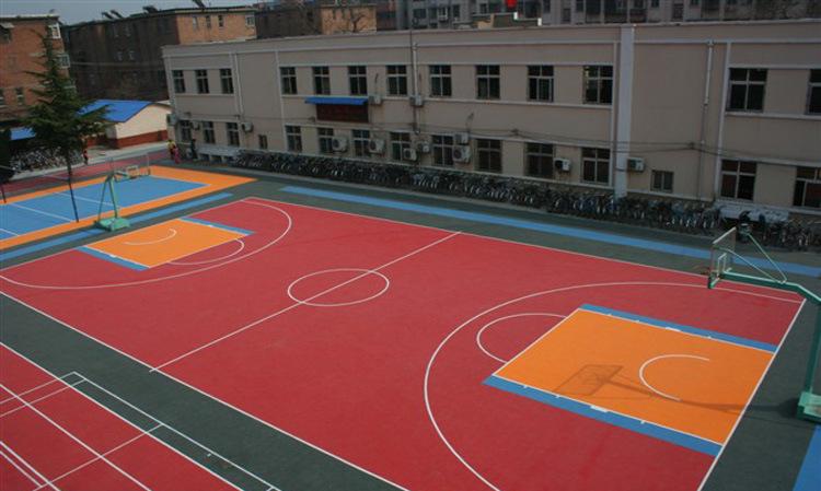 黃山硅PU材料籃球場 黃山硅PU材料籃球場